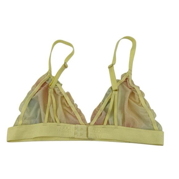 DIANE VON FURSTENBERG For Target Size M Bralette Yellow Lace Ruffles - Picture 2 of 11